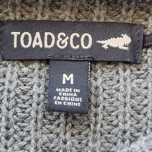 TOAD & CO Women's Sweater Dress Medium Gray Lambswool Ribbed Classic Minimalist - Picture 3 of 8